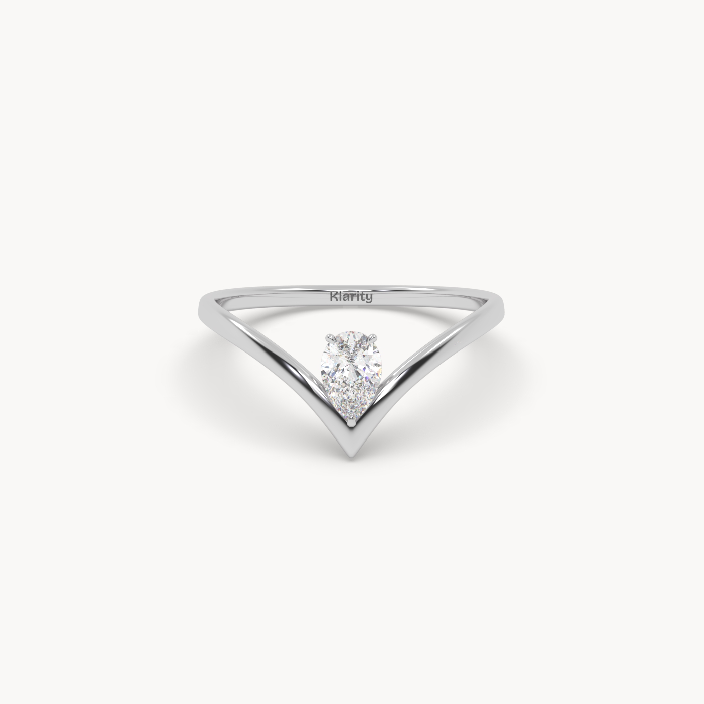 pt platinum v shaped pear diamond engagement solitaire ring Photos & images