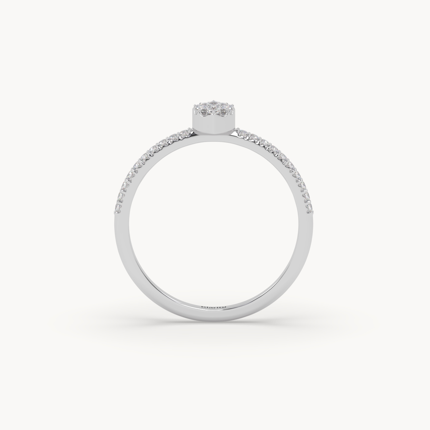 18k white gold  3 stone baguette cut diamond engagement ring
