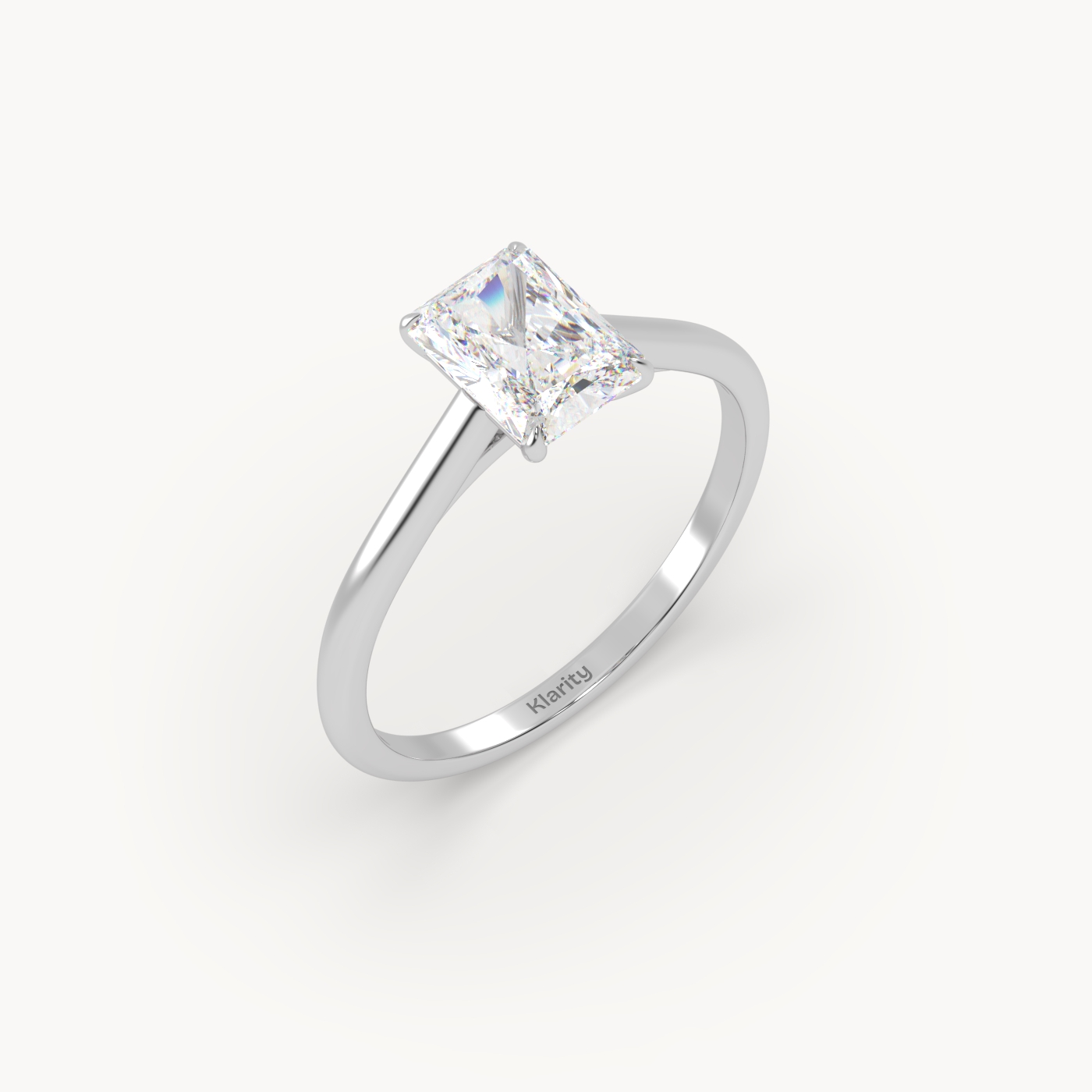 pt platinum  1.00 carat radiant cut diamond solitaire ring – brilliant geometry