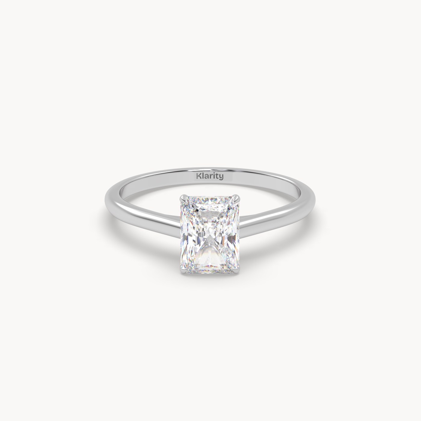 18k white gold  1.00 carat radiant cut diamond solitaire ring – brilliant geometry Photos & images