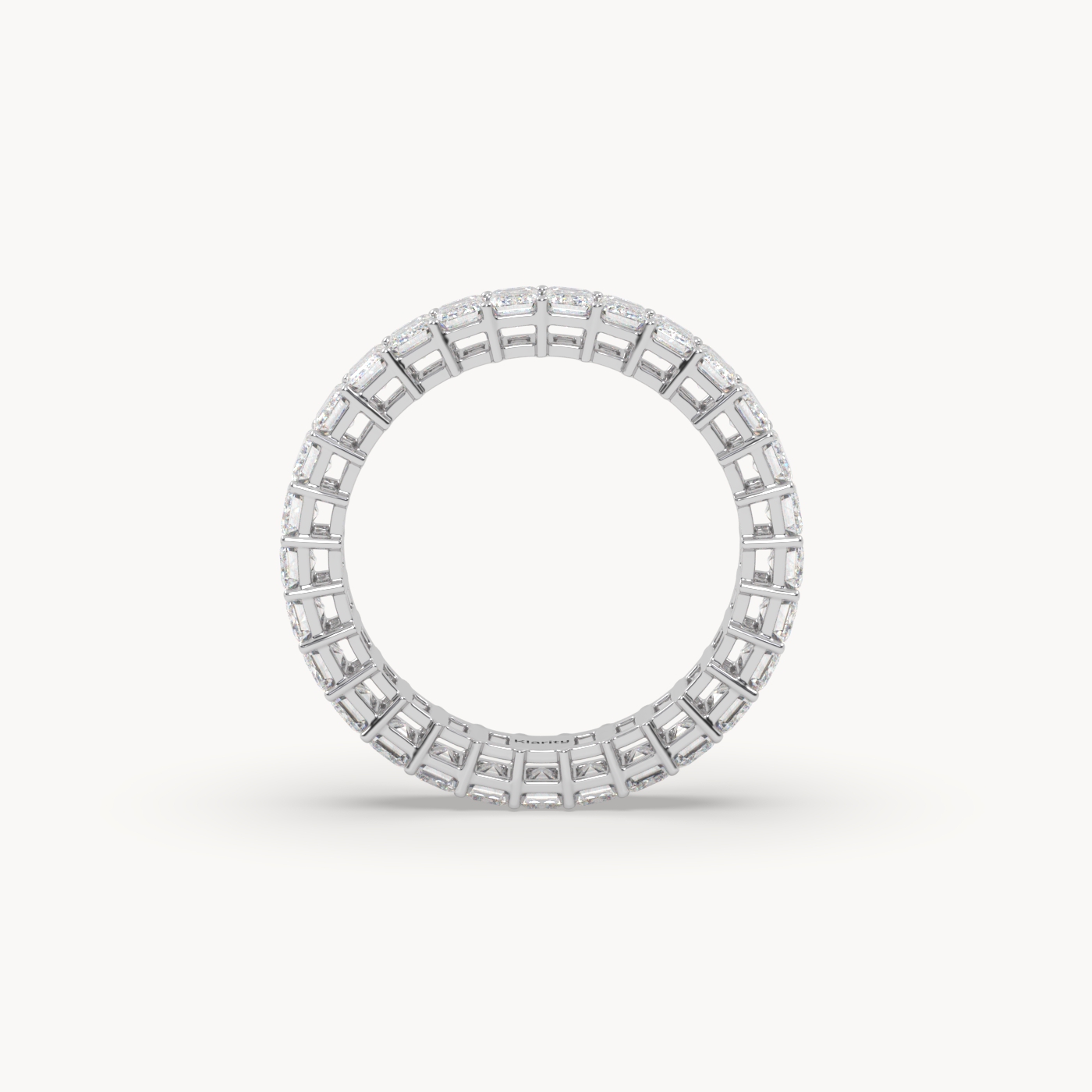 18k white gold  emerald cut diamond full eternity ring – 2.97 tcw | timeless statement band