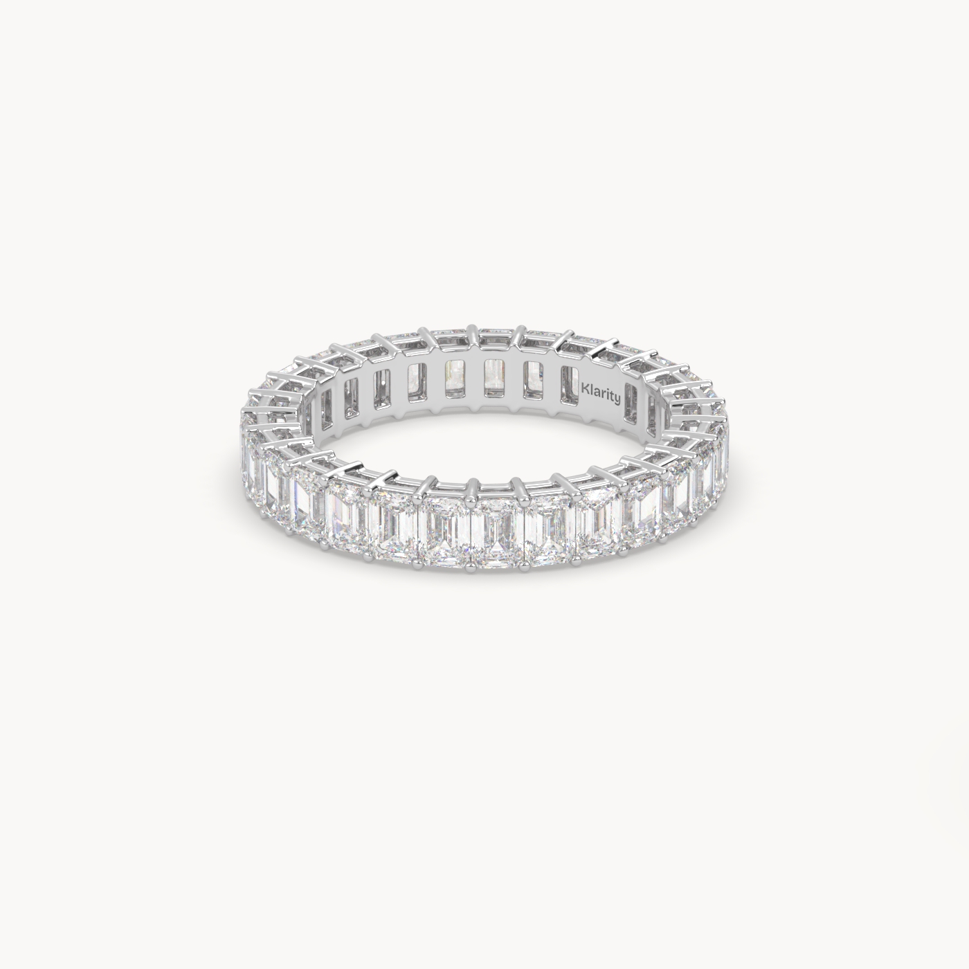 pt platinum  emerald cut diamond full eternity ring – 2.97 tcw | timeless statement band Photos & images