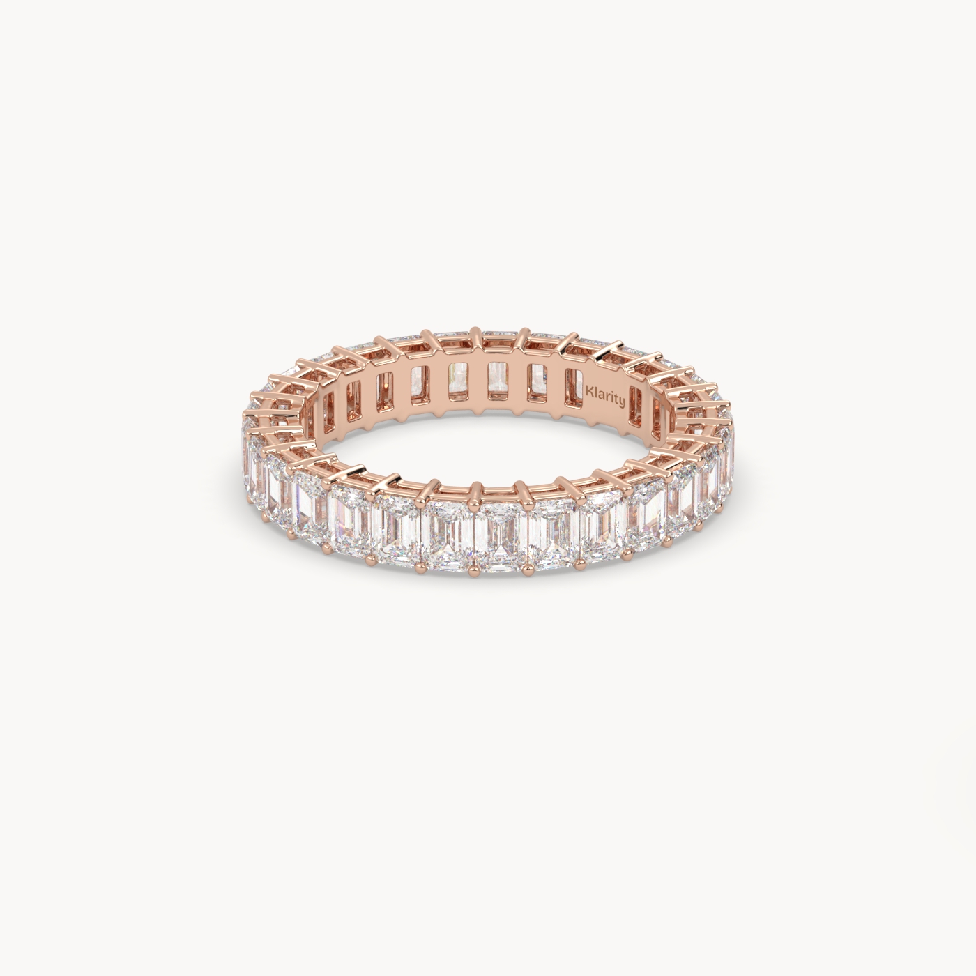 pt platinum  emerald cut diamond full eternity ring – 2.97 tcw | timeless statement band Photos & images