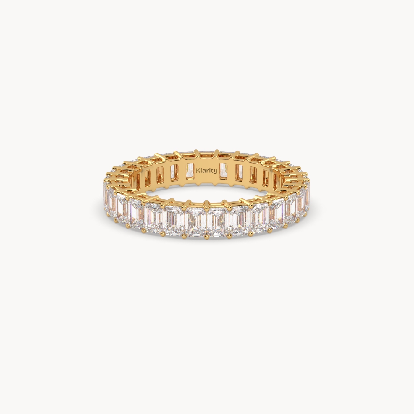 pt platinum  emerald cut diamond full eternity ring – 2.97 tcw | timeless statement band Photos & images