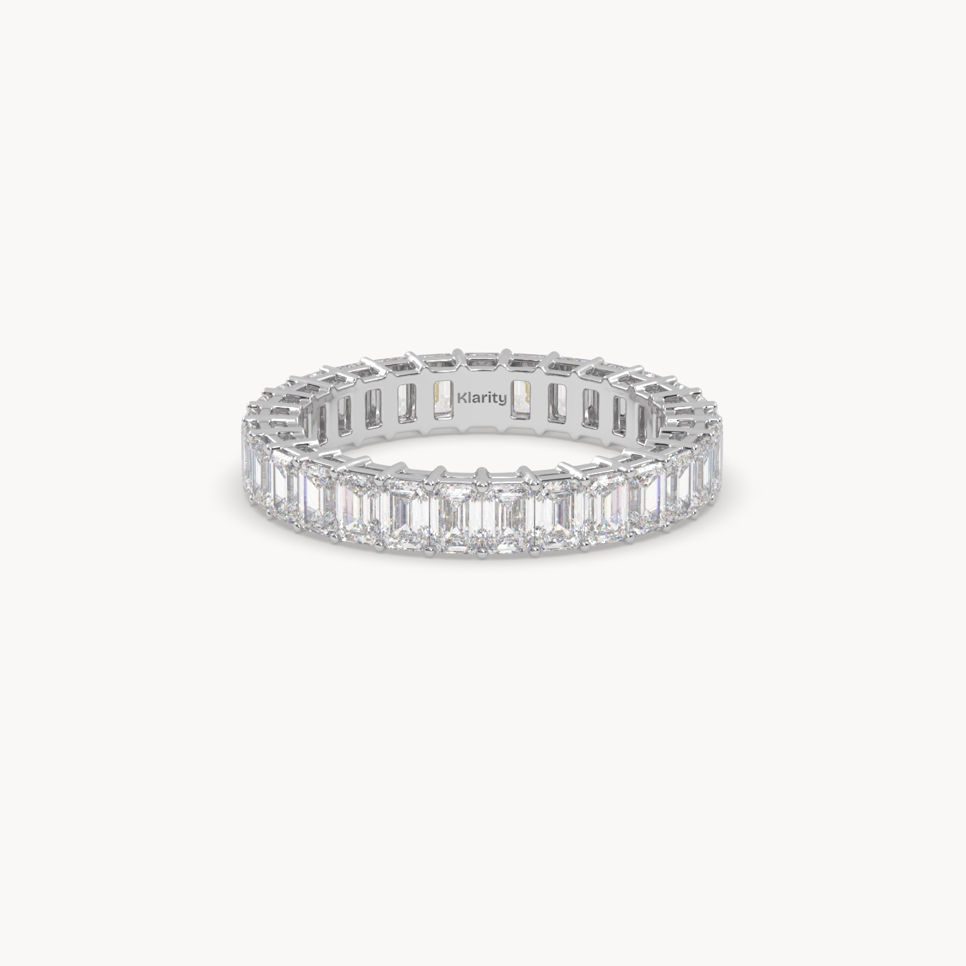 pt platinum  emerald cut diamond full eternity ring – 2.97 tcw | timeless statement band