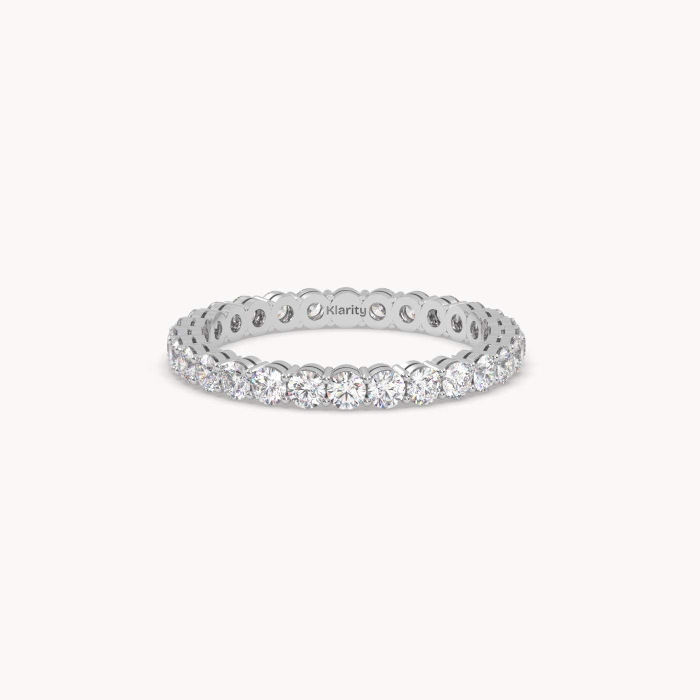18k white gold  round brilliant diamond full eternity ring – 1.12 tcw classic pavé band