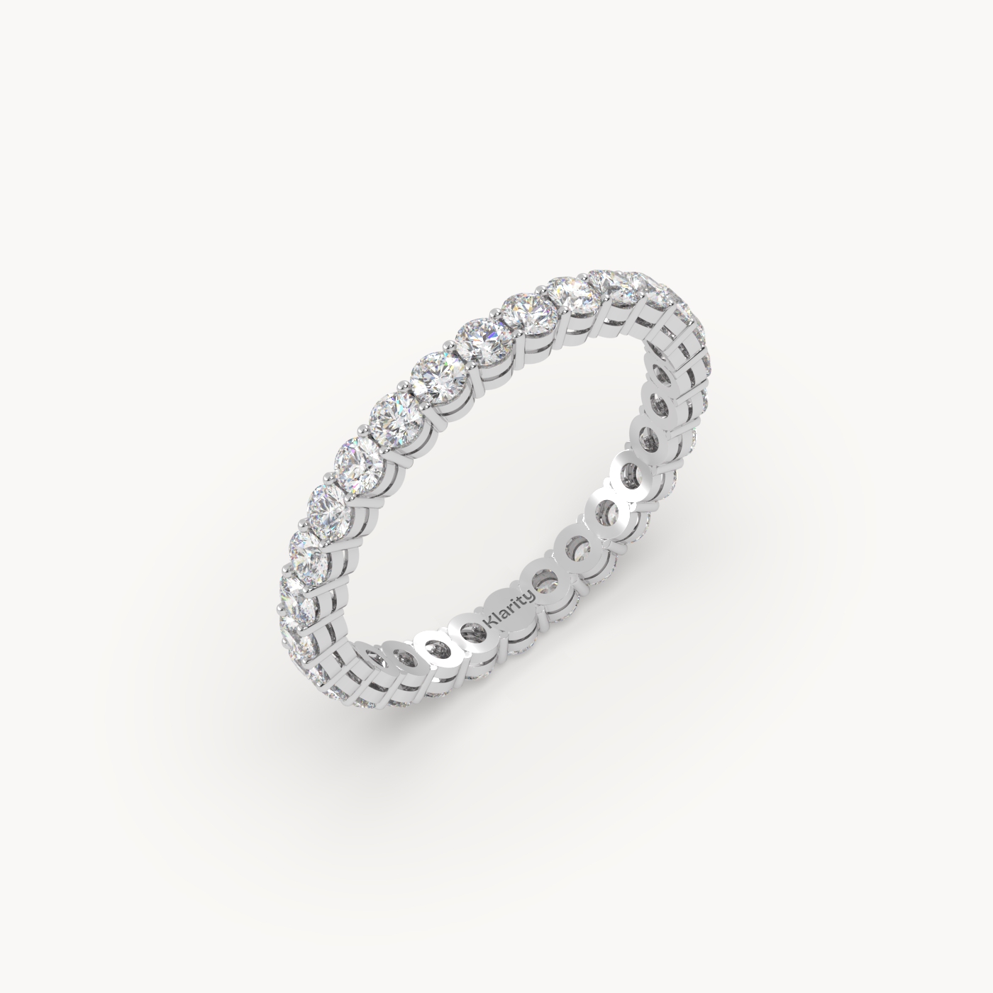 18k white gold  round brilliant diamond full eternity ring – 1.12 tcw classic pavé band