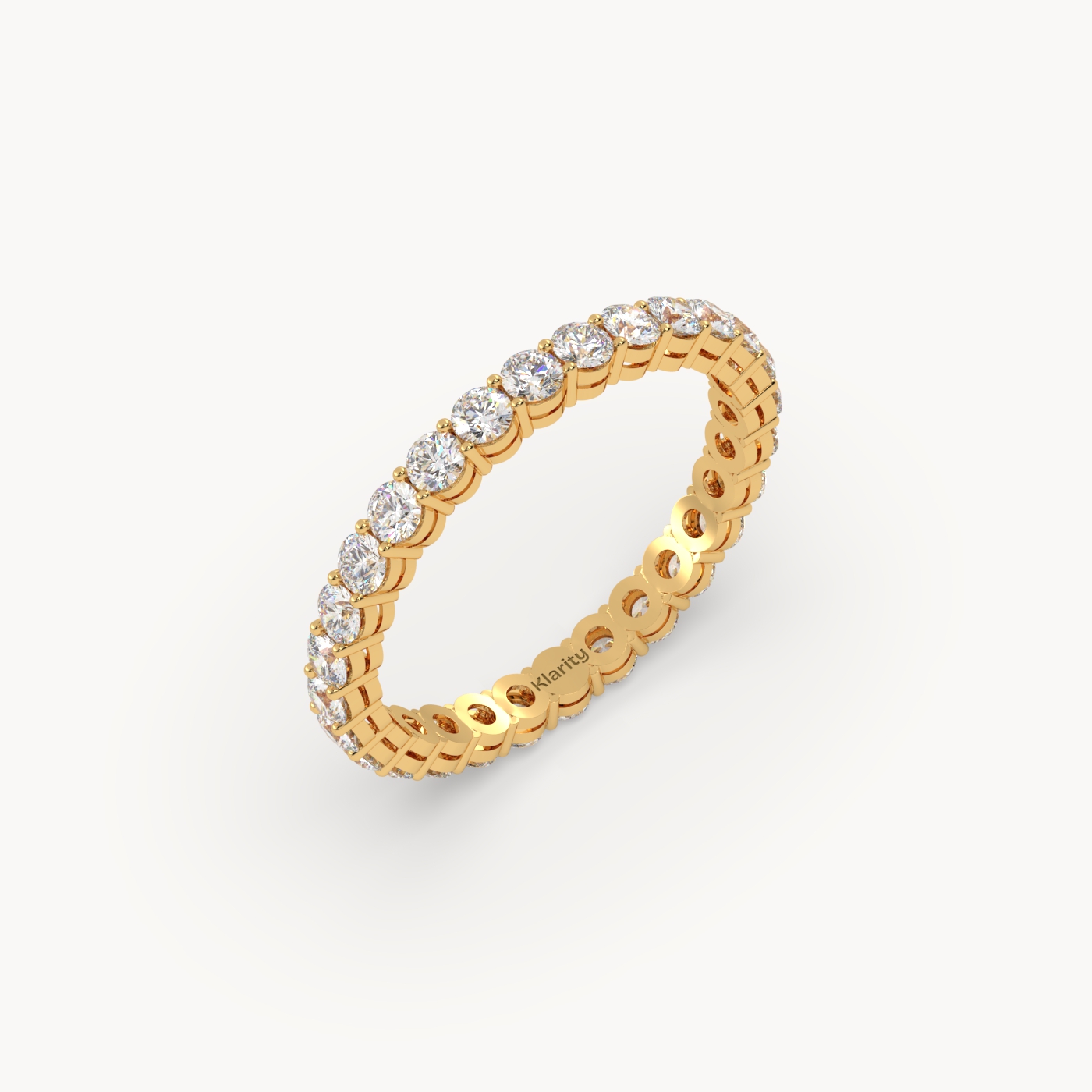 18k yellow gold  round brilliant diamond full eternity ring – 1.12 tcw classic pavé band