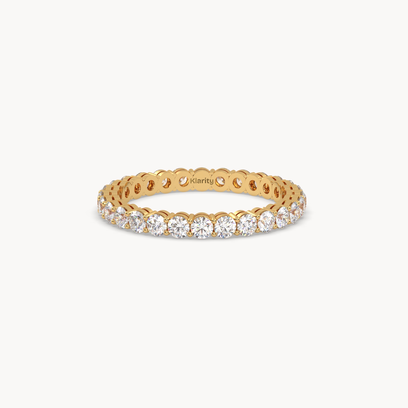 18k white gold  round brilliant diamond full eternity ring – 1.12 tcw classic pavé band Photos & images