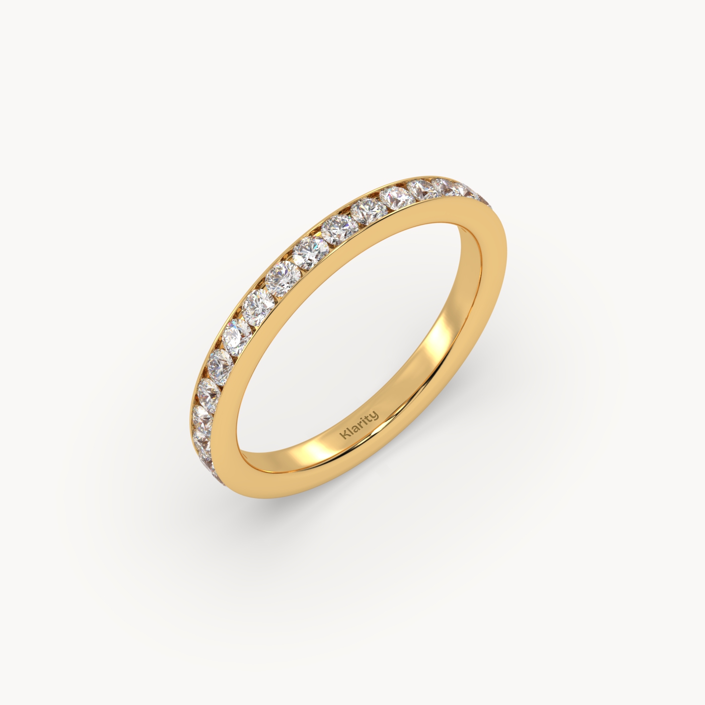 18k yellow gold  round diamond full eternity wedding band – 0.96 tcw classic luxury