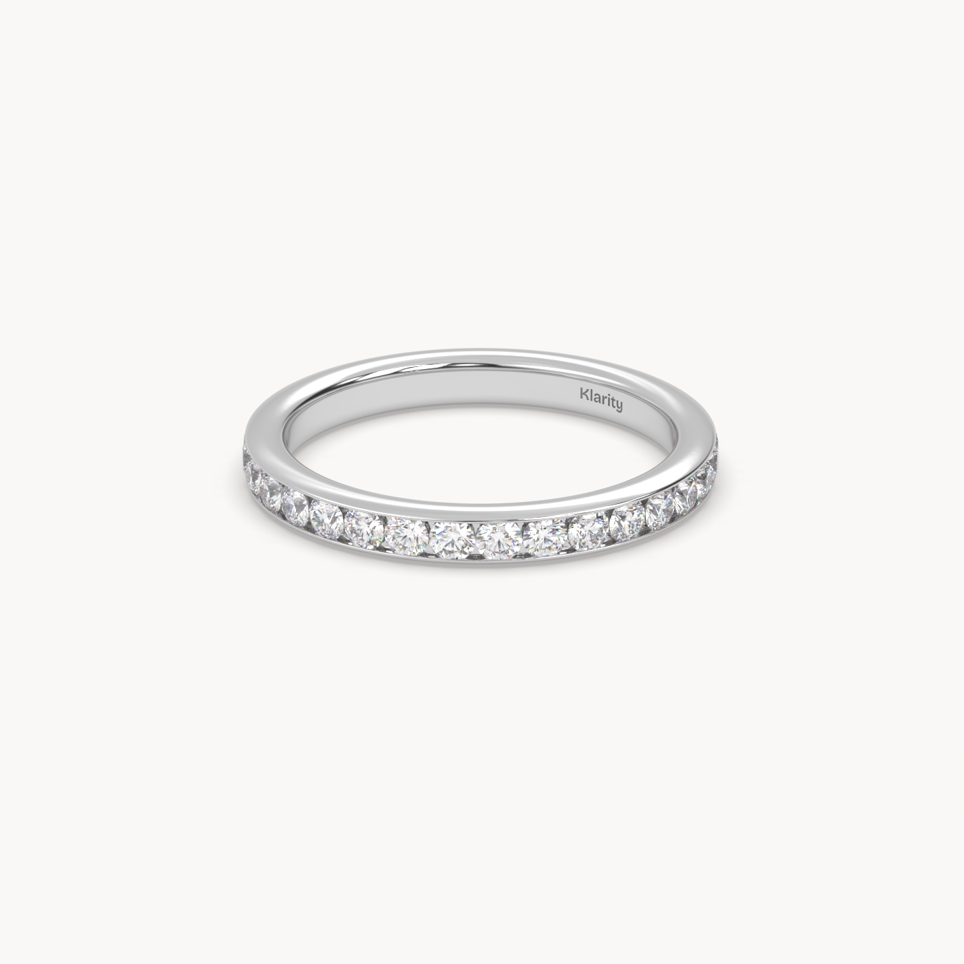 18k white gold  round diamond full eternity wedding band – 0.96 tcw classic luxury Photos & images