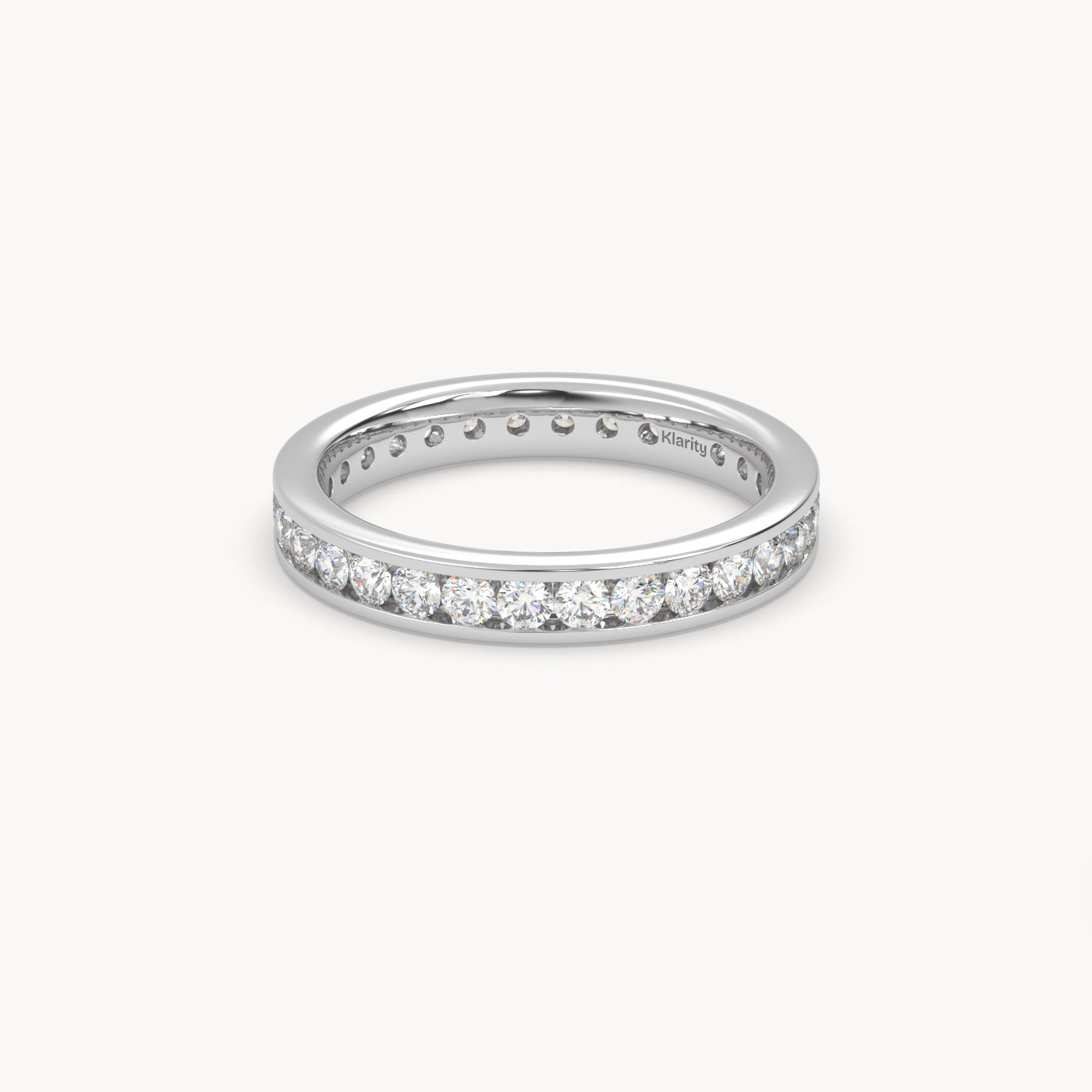 18k white gold  round brilliant diamond eternity ring – 1.20 tcw luxury wedding band Photos & images