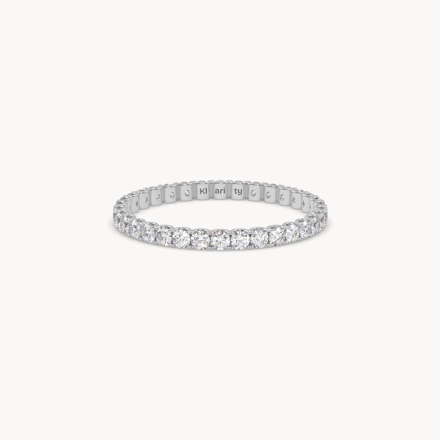 pt platinum  delicate round diamond full eternity ring – 0.74 tcw minimalist wedding band