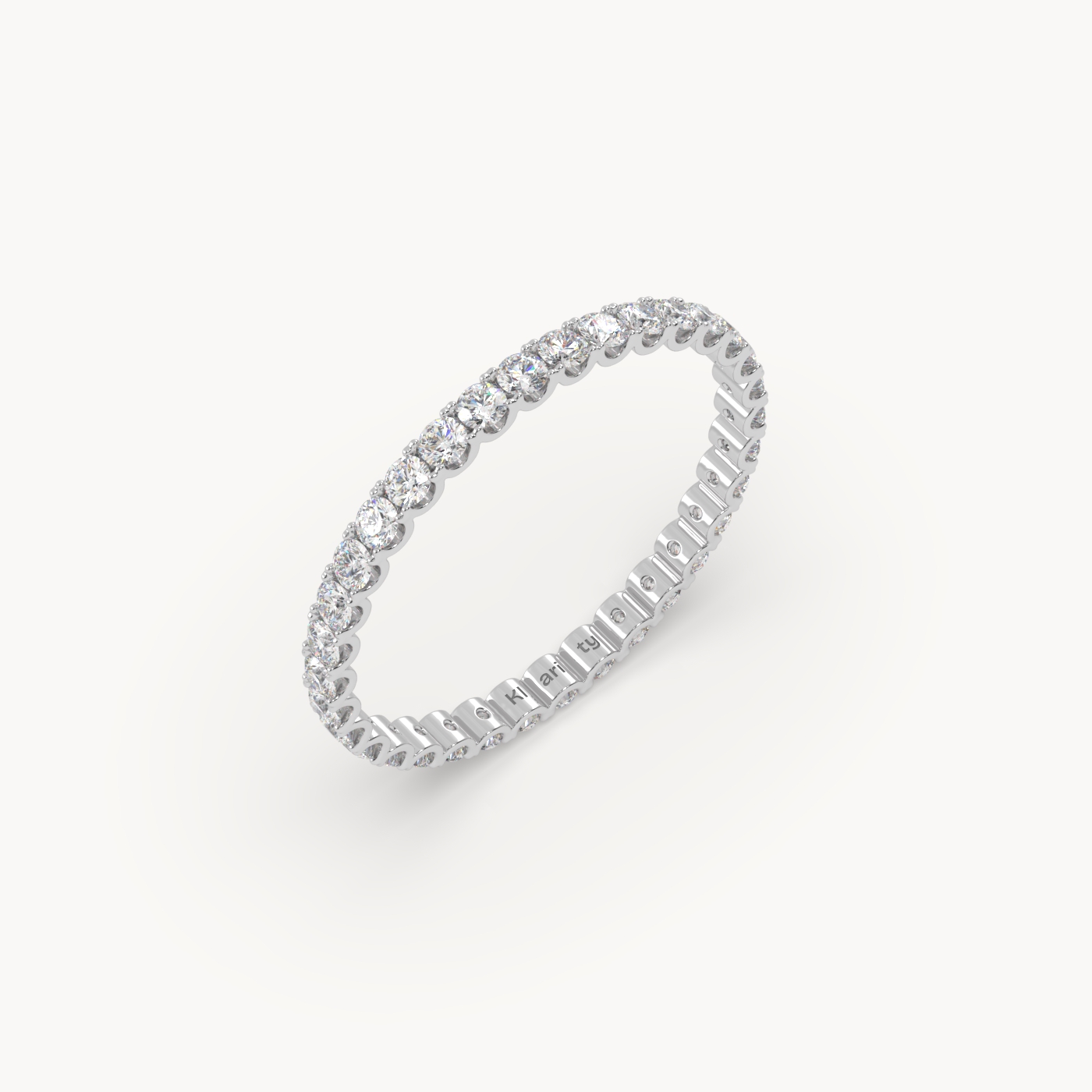 pt platinum  delicate round diamond full eternity ring – 0.74 tcw minimalist wedding band
