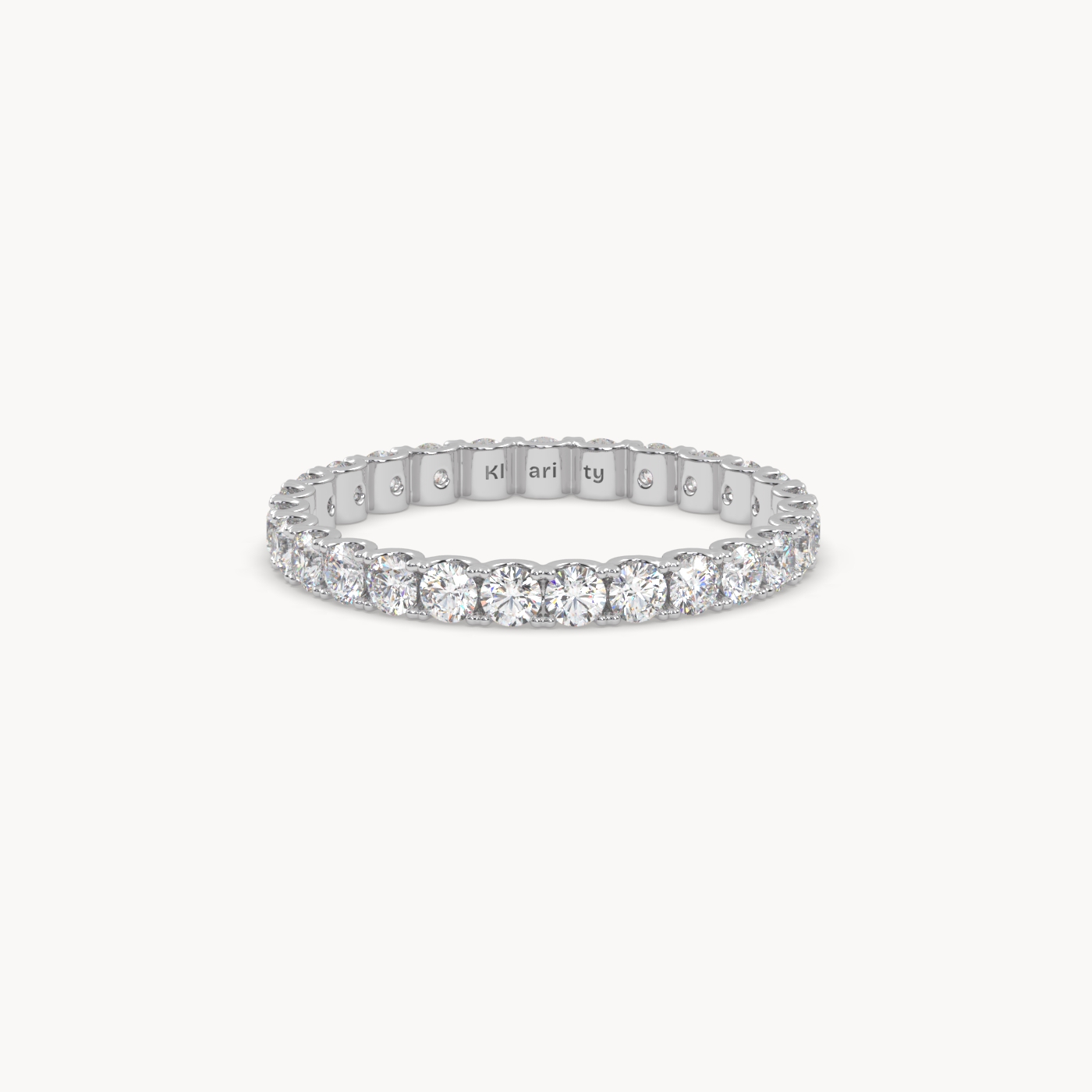 18k white gold  bold round diamond full eternity ring – 1.26 tcw statement wedding band