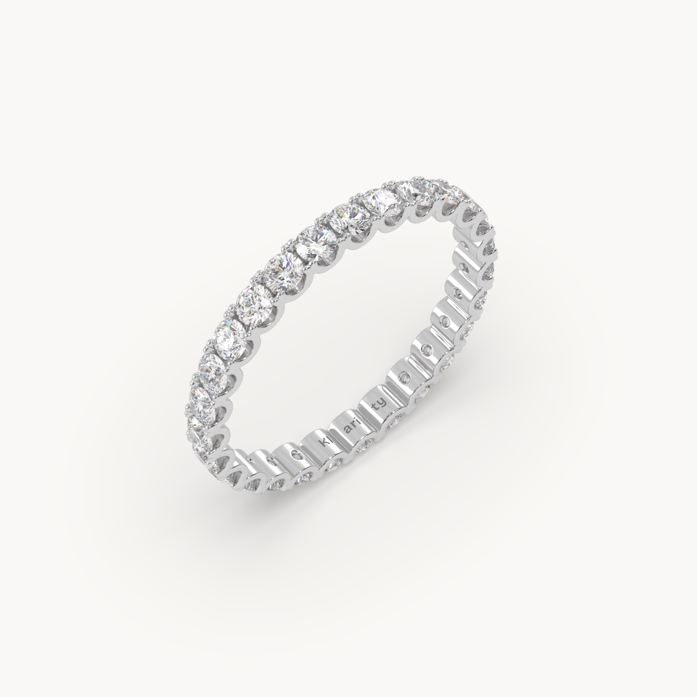 pt platinum  bold round diamond full eternity ring – 1.26 tcw statement wedding band